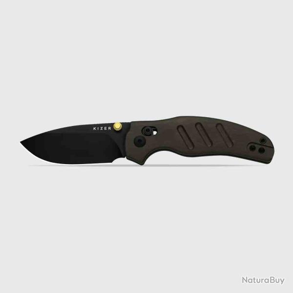 Couteau Kizer Vanguard Sheepdog C01C CD Lame Acier Nitro-V Manche Richlite Brun KIV348829CDA2