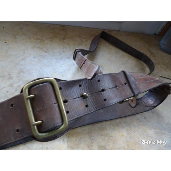 ceinturon officier cuir III� r�p porte �p�e sabre baudrier premi�re seconde guerre mondiale ww1 ww2