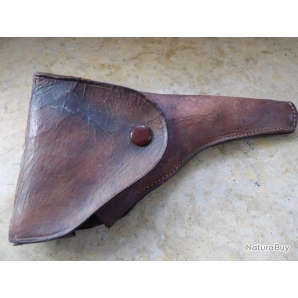 gransd ETUI REVOLVER cuir ancien Anglais smith colonial Webley holster housse colt