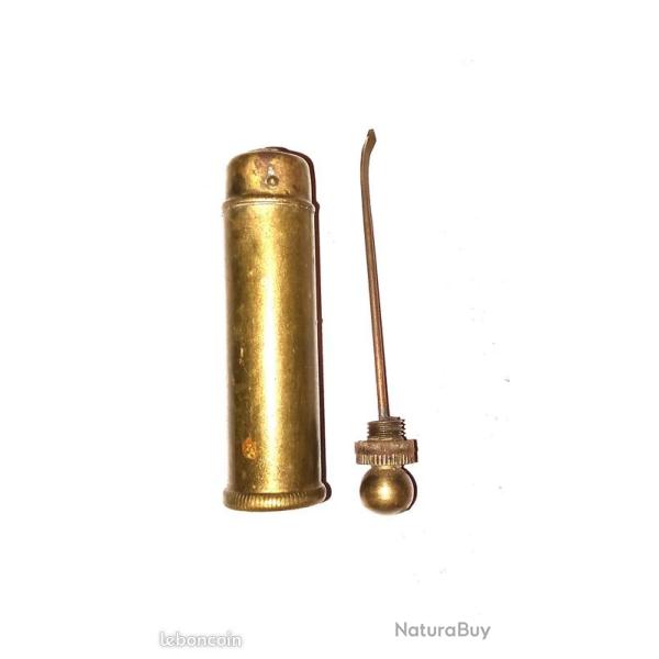 ancienne bouteille d'huile en laiton WW1