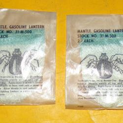 MANCHON INCANDESCENT POUR LAMPE A ESSENCE  EN LOT DE 2 SACHETS DE 2 PIECES , ORIGINE ETATS UNIS , ET