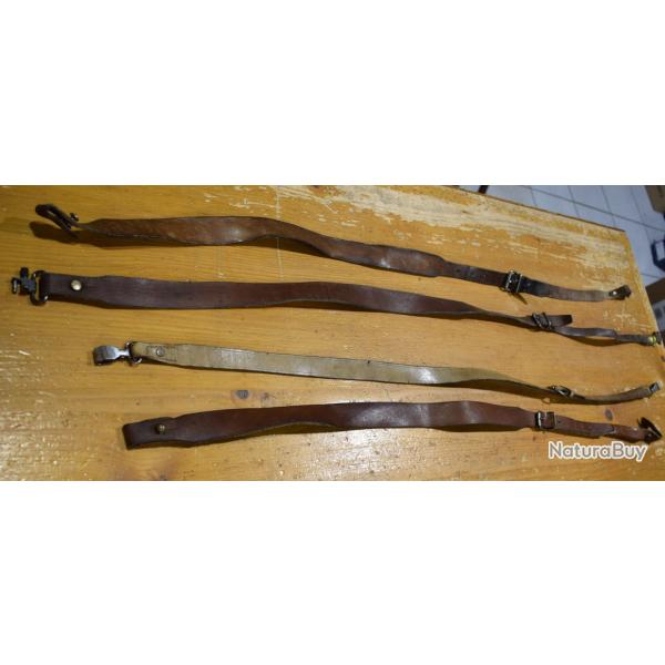 lot de 4 bretelles cuir pour carabine d'occasion a 1�
