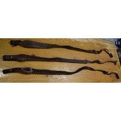 lot de 3 bretelles cuir pour carabine d'occasion a 1�