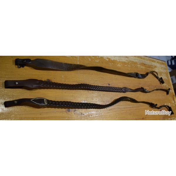 lot de 3 bretelles cuir pour carabine d'occasion a 1�