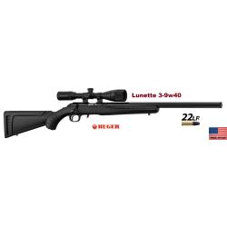 Carabine &agrave; verrou Ruger am&eacute;rican rimfire + Lunette 3-9x40 - Cal : 22Lr