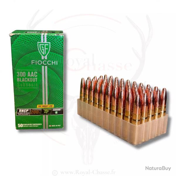 50 balles RNCP Subsonic Cal. 300 AAC Blackout 200Grs FIOCCHI