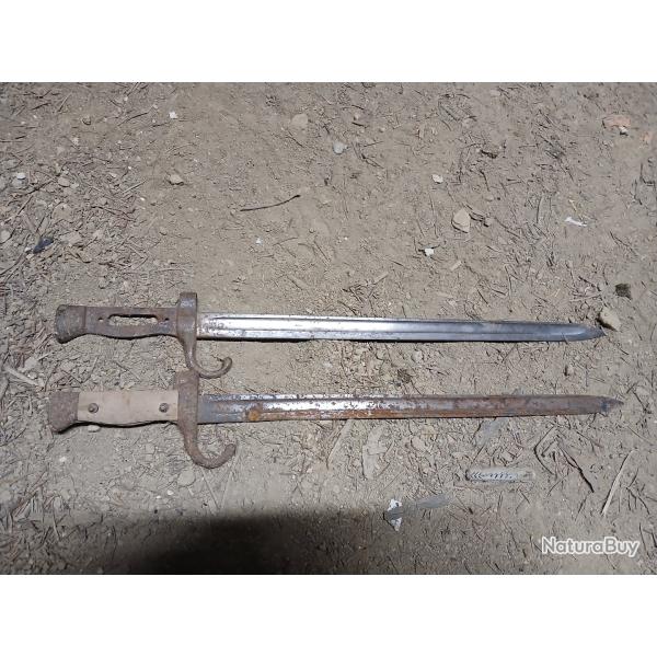 lot de 2 baionettes mousqueton 1892