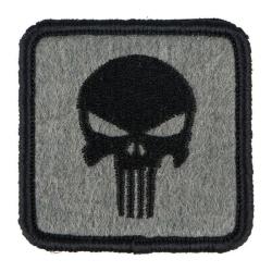 Patch Punisher Crane Brod&eacute; - 5x5cm - Gris