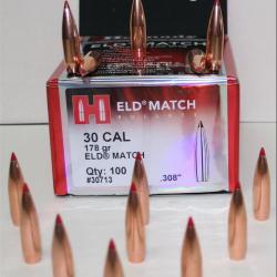 OGIVE HORNADY 307132 CAL. 30 ELD MATCH 178GR X100