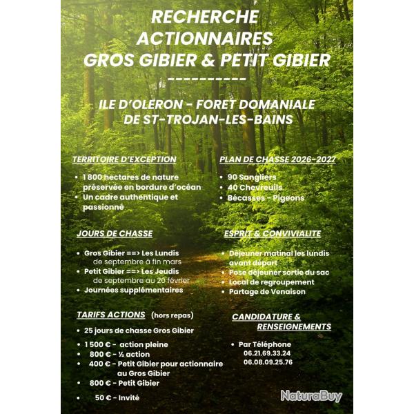 Recherche Actionnaires For�t Domaniale ST TROJAN LES BAINS - Ile OLERON (17)