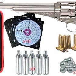 Pack revolver &agrave; plombs CO2 4.5 mm dual REMINGTON 1875 (3 Joules)