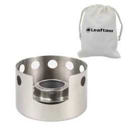 R&eacute;chaud Alcool Type Rond Acier Inoxydable Chauffe Rapide Randonn&eacute;e Trekking Compact