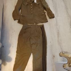 Uniforme militaire fran&ccedil;ais original - Guerre de Cor&eacute;e / Alg&eacute;rie - Complet veste + pantalon