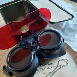 Lunettes de pilotes aviation am&eacute;ricaine 2&egrave;me GM Google variable-density neuves et compl&egrave;tes.