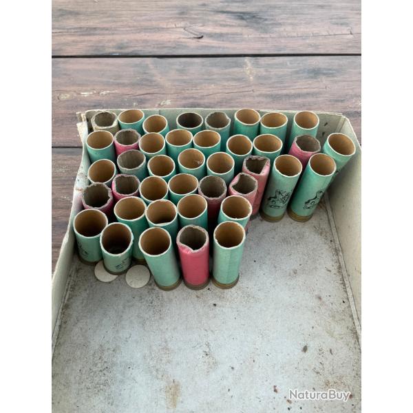 lot de 40 douilles calibre 12 cartonn�es anciennes