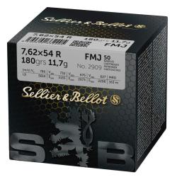 1 Boite de 50 Munitions Sellier & Bellot Cal 7.62x54R FMJ 180GR