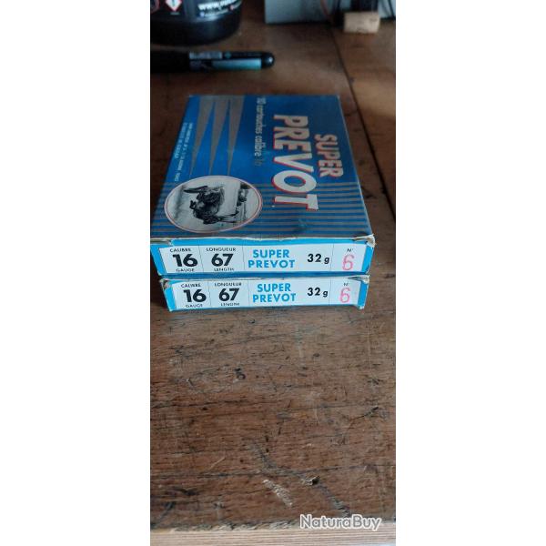 Cartouches Cal. 16 Super Prevot 16/67 32 g
