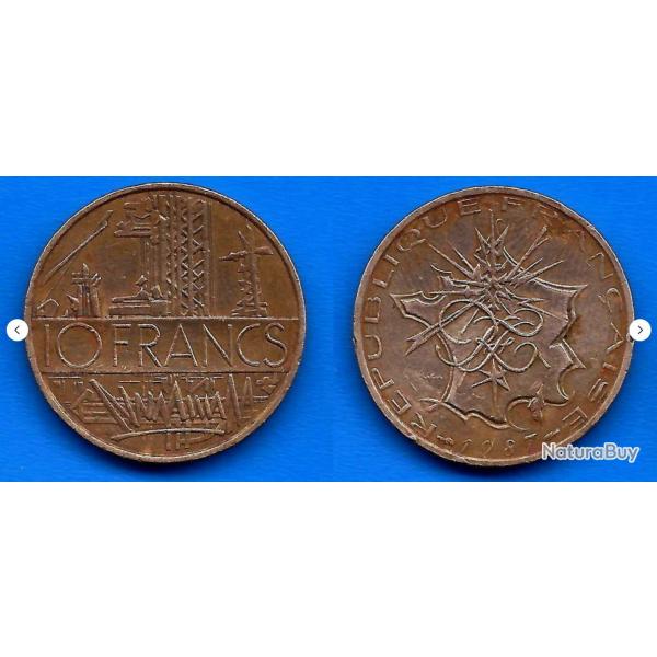 France 10 Francs 1987 Piece Centrale Electrique