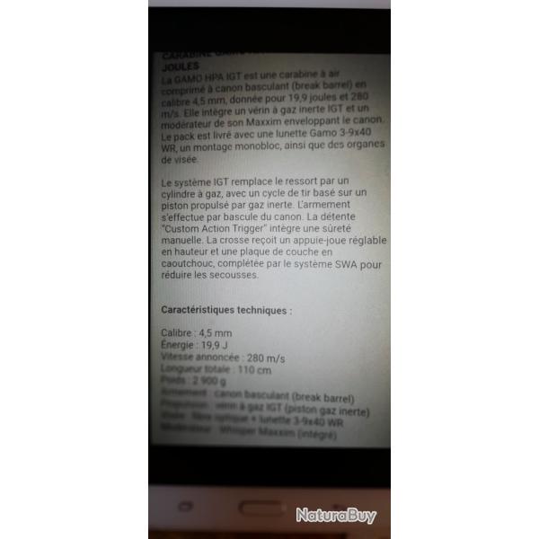 Vendre une carabine � air comprim�