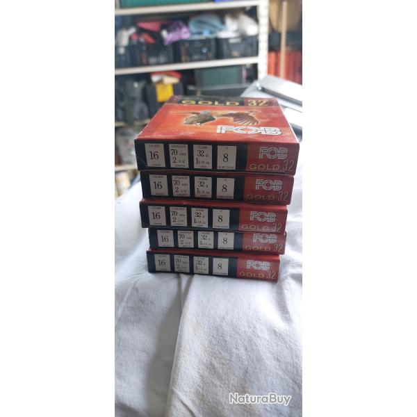 Cartouches Cal. 16 FOB Gold 32 16/70  32 g plomb N� 8.