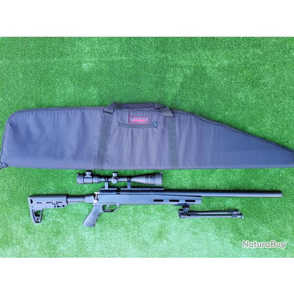 PACK 6 Carabine PCP Snowpeak M30C NOIR 6,35 mm 19,9 J.+ lunette 4-16 x 40AO + Kit puissan