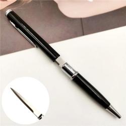 Stylo ouvre lettre lame cach&eacute;s en acier inoxydable Coloris aux choix Noir