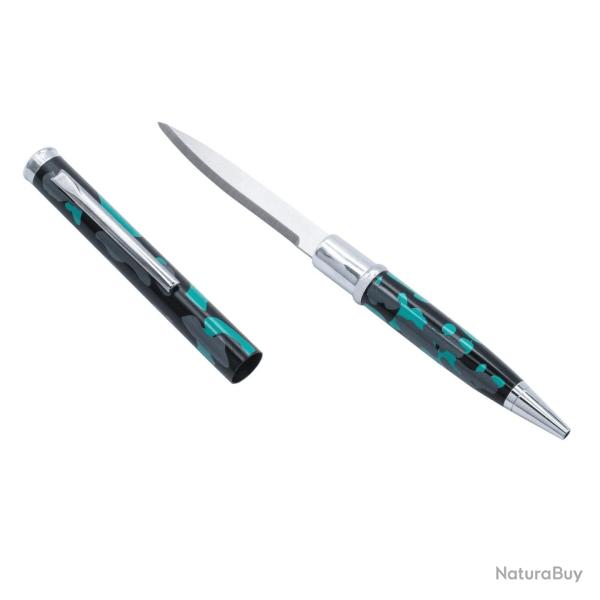 Stylo ouvre lettre lame cach�s en acier inoxydable Coloris aux choix Camo