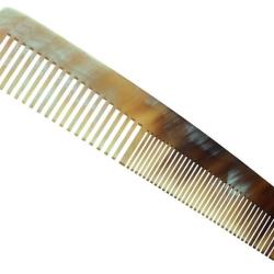 Peigne de poche 13cm corne + etui cuir