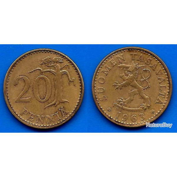 Finlande 20 Pennia 1963 Piece Lion