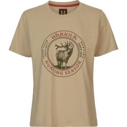 T-SHIRT HARKILA STAG BADGE S/S SAND POUR FEMME TAILLE S NEUF