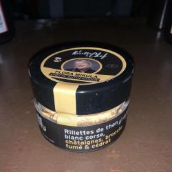 Rillettes de thon blanc corse, ch&acirc;taignes, brocciu fum&eacute; et c&eacute;drat