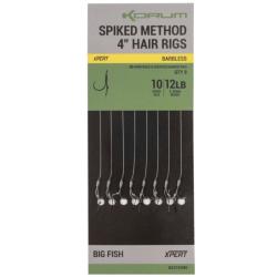 KORUM BAS DE LIGNE SPIKED METHOD HAIR BARBLESS 10CM KORUM 12 4''/10cm 0,26mm