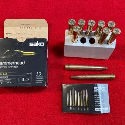 MUNITIONS CALIBRE : 9,3 x 74 R, SAKO, HAMMERHEAD BONDED SOFT POINT, 18,5 gr, 286 grains, bo&icirc;te de 10
