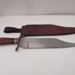 grand couteau de trapeur BOWIE lame de 33 cm par 6 de large - marque hyde goodrich 1862 new orleans