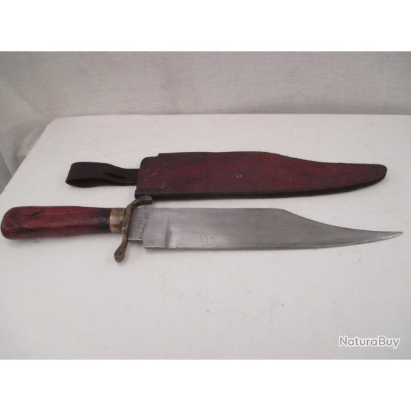 grand couteau de trapeur BOWIE lame de 33 cm par 6 de large - marque hyde goodrich 1862 new orleans