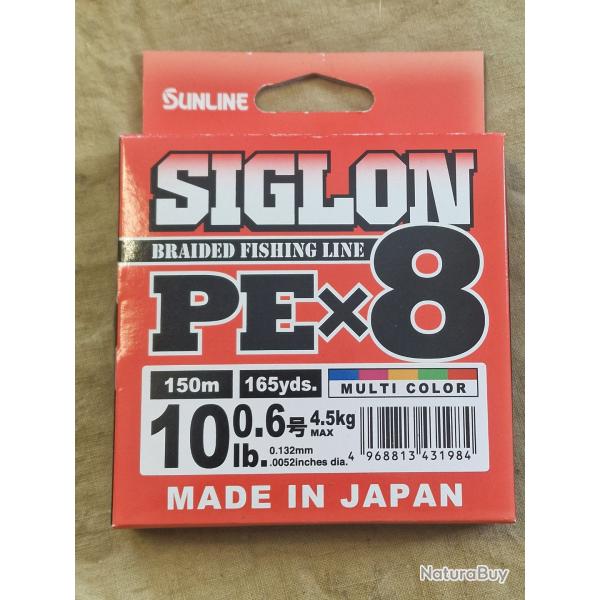 Tresse SUNLINE SIGLON X8 PE0,6 (0.132mm) 150m multicolore - HILMAR SUPER DESTOCK !!!