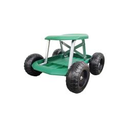 Tabouret de jardin &agrave; roulettes 49,5x43x30,5cm - Charge max 200kg