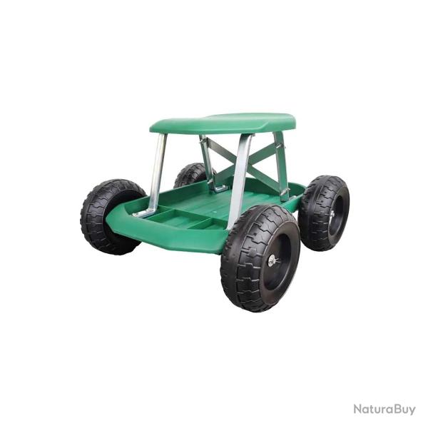 Tabouret de jardin � roulettes 49,5x43x30,5cm - Charge max 200kg