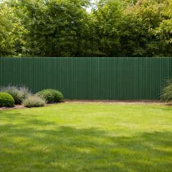 Canisse PVC occultant simple face 1,5x5m vert - Kit de fixation inclus