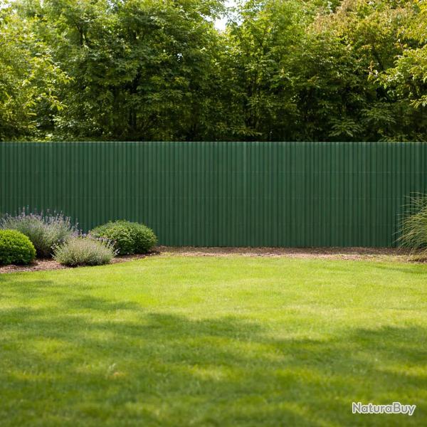 Canisse PVC occultant simple face 1,5x5m vert - Kit de fixation inclus