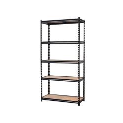 &Eacute;tag&egrave;re &agrave; rivets noire 5 niveaux 90x40x180cm - Structure robuste en acier et MDF