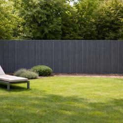 Canisse PVC occultant simple face 1,5x3m gris - Kit de fixation inclus