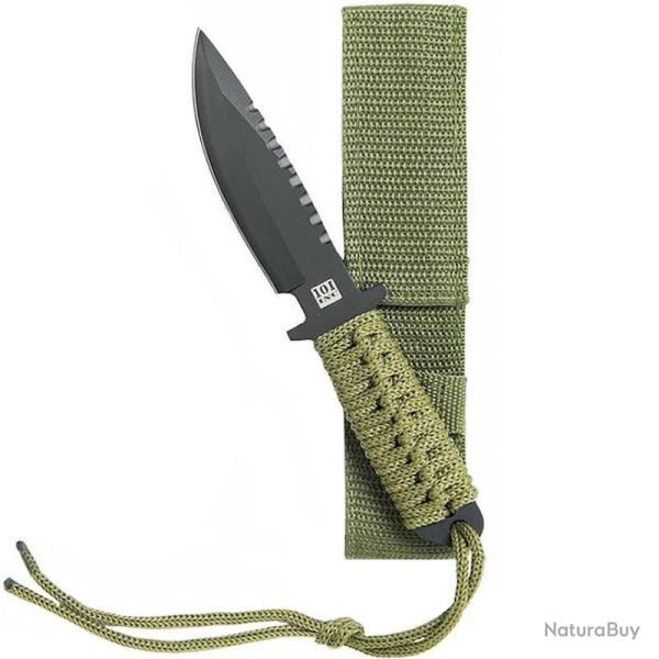 Couteau de survie 101 Inc Combat Recon 7 pouces vert arm�e mod�le A