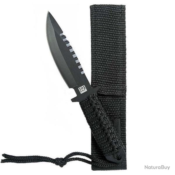 Couteau de survie 101 Inc Combat Recon 7 pouces noir mod�le A