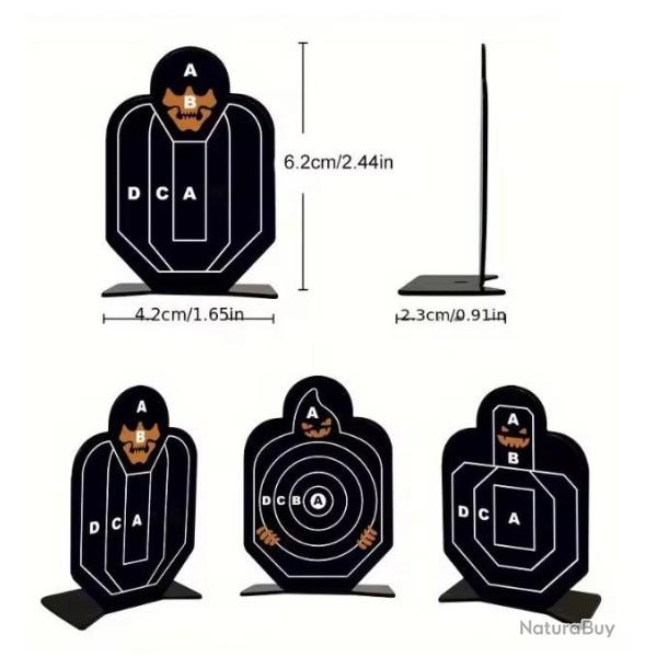 Cibles en acier inoxydable, paquet de 3 cibles en alliage m�tallique.