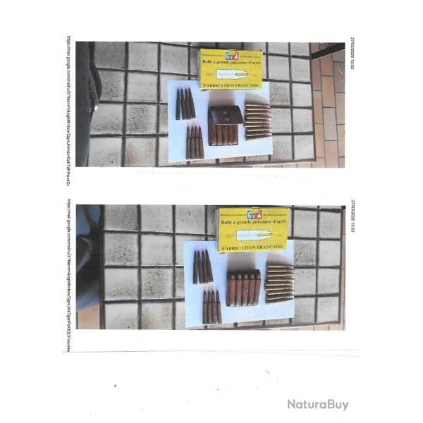 Lot de quarante et une balle calibre 7,64