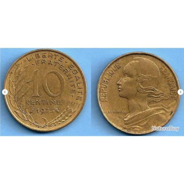 France 10 Centimes 1973 Piece Francs Franc Centime