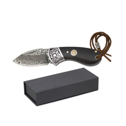 Albainox 25298 Couteau pliant Damas - Manche bois avec virole acier