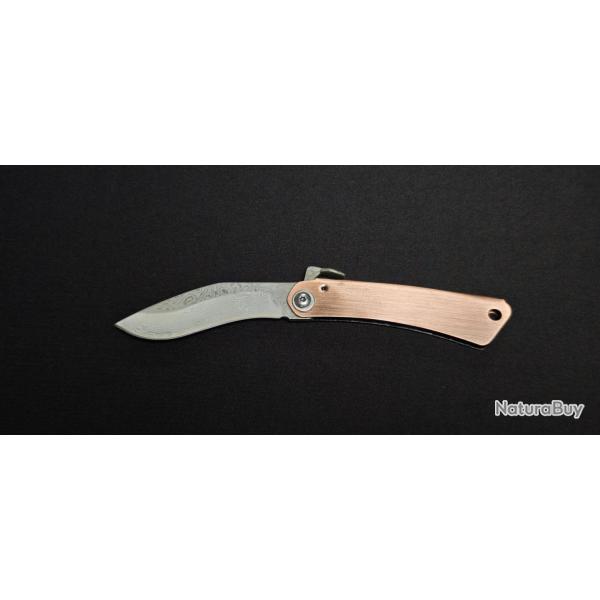 Albainox 25357 Couteau pliant  - Manche acier ros� et lame inox