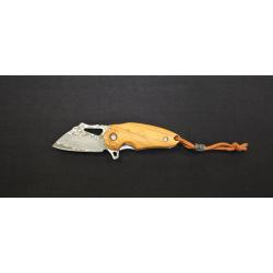 Albainox Couteau pliant 25101 - Manche bois et lame acier inox